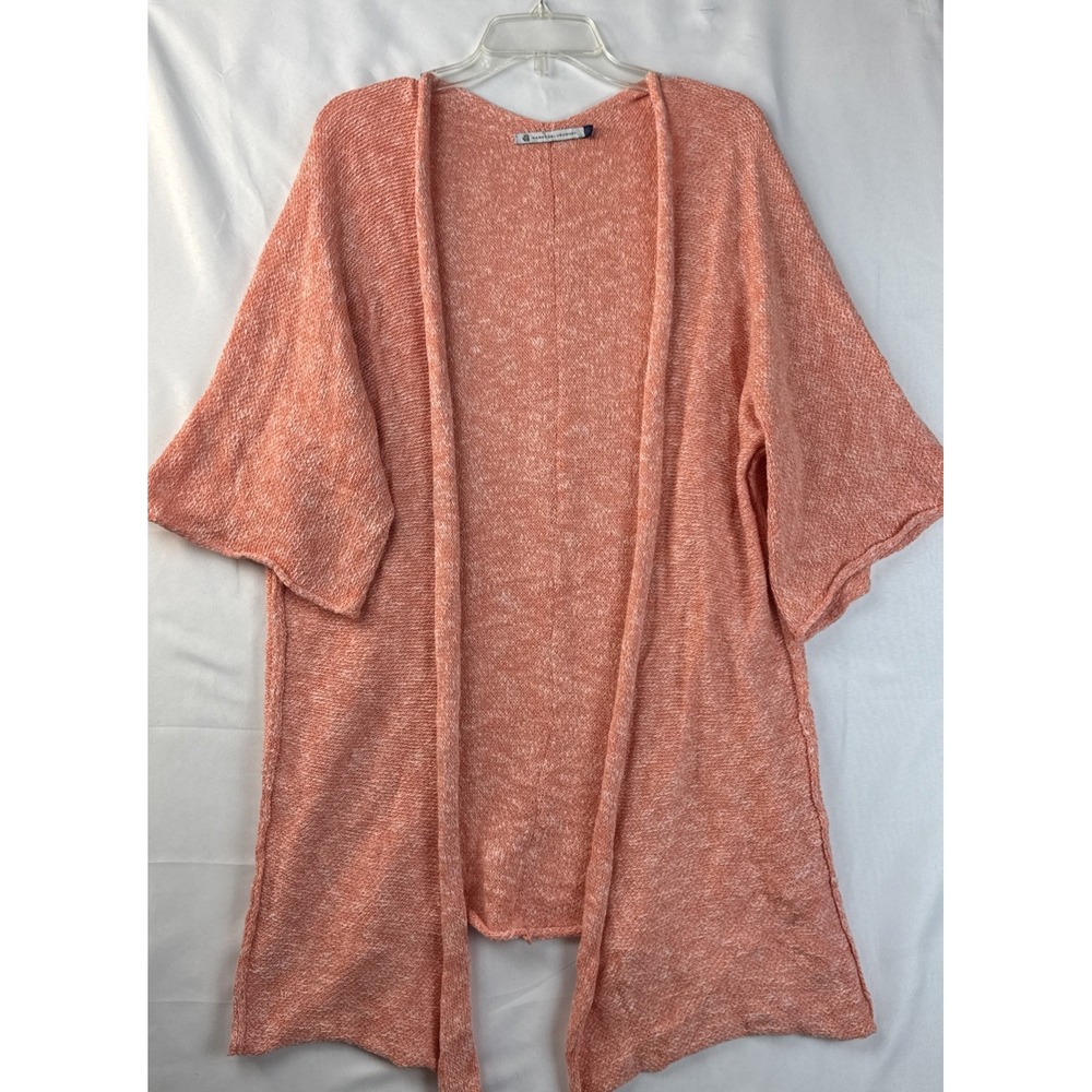 Manos del Uruguay Hand Knit Open Cardigan Sweater One Size Coral